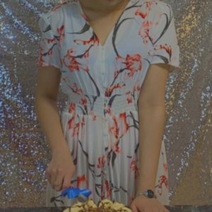 SOLD. Fit and flare floral maxi dress.